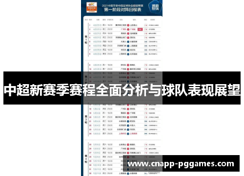 中超新赛季赛程全面分析与球队表现展望 中超新赛季赛程全面分析与球队表现展望